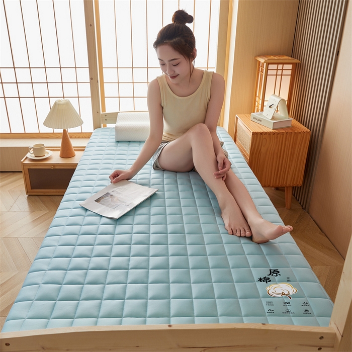91家纺网 家纺一手货源 找家纺 艺博床垫 2025新款A类原棉棉花床垫--学生款 湖蓝-厚度6cm
