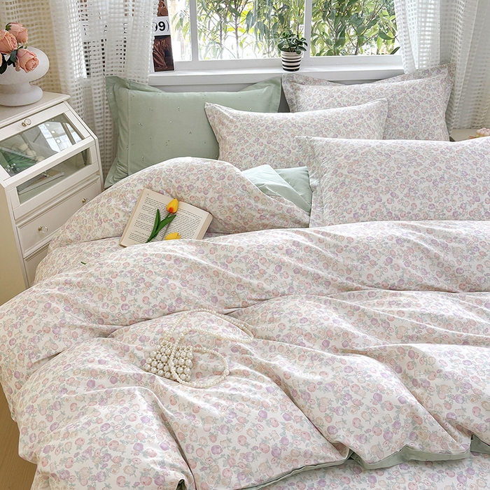 91家纺网 家纺一手货源 找家纺 元元被芯 2025新款40支13372全棉印花全棉四件套 悠然