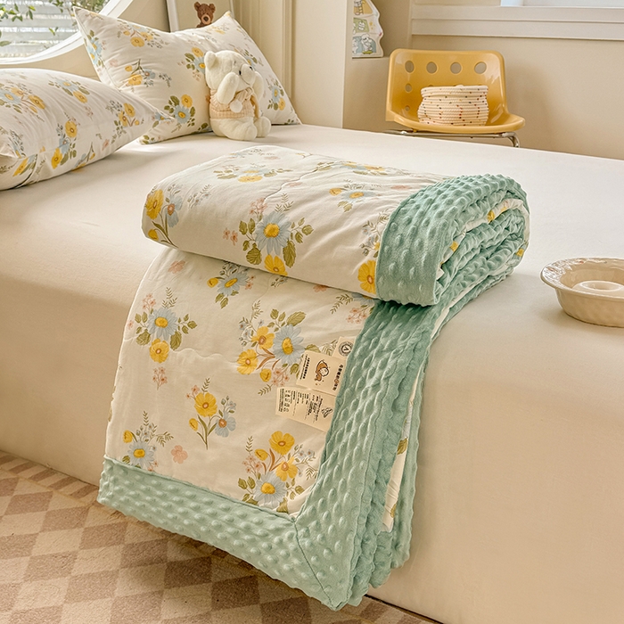 91家纺网 家纺一手货源 找家纺 梦依依 2025新款40支全棉豆豆被大豆被夏被春秋被子被芯 加微信送买家秀 冷露金桂