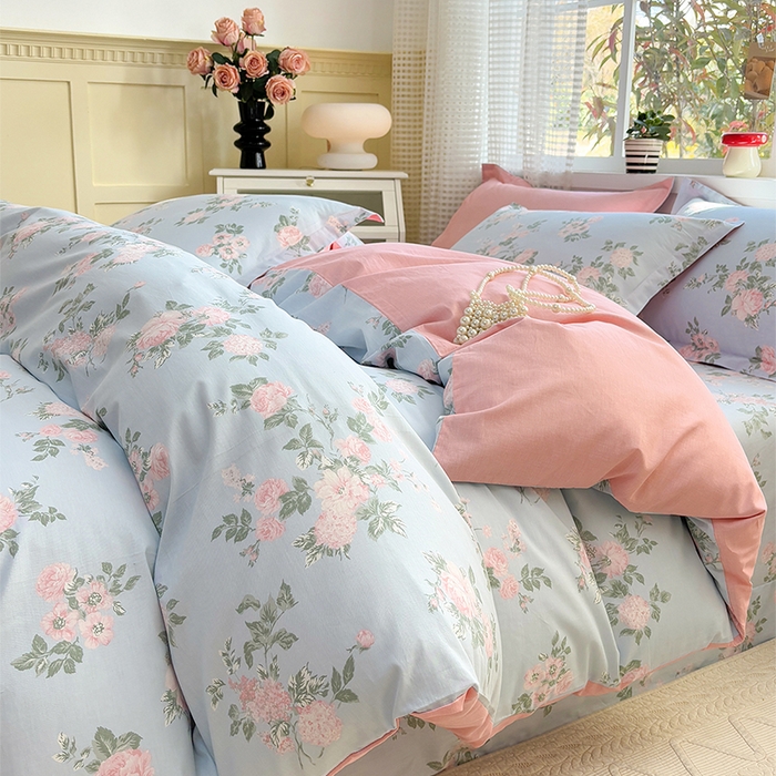 91家纺网 家纺一手货源 找家纺 元元被芯 2025新款40支13372全棉印花全棉四件套 初妤