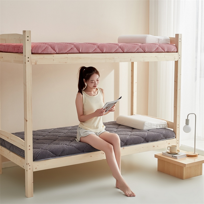 91家纺网 家纺一手货源 找家纺 2025新款柔软舒适魔法绒棉花床垫系列-学生款 星空灰