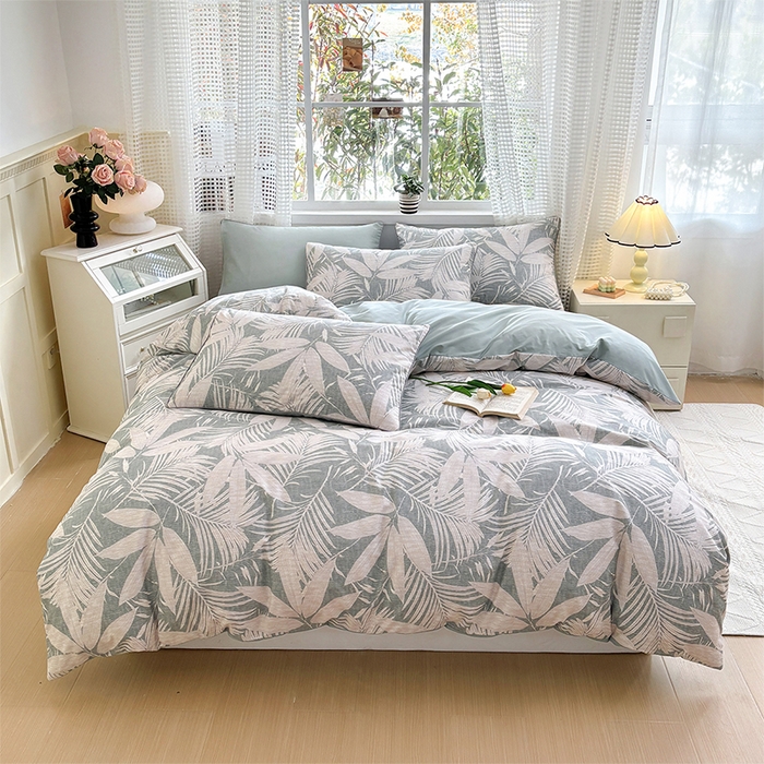 91家纺网 家纺一手货源 找家纺 元元被芯 2025新款40支13372全棉印花全棉隐藏式夹棉被套 蔓羽