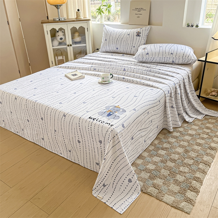 91家纺网 家纺一手货源 找家纺 笙意家纺2025新款全棉老粗布单品单床单 流心岁月-灰