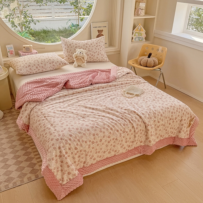 91家纺网 家纺一手货源 找家纺 梦依依 2025新款40支全棉豆豆被大豆被夏被春秋被子被芯 加微信送买家秀 莫里小院