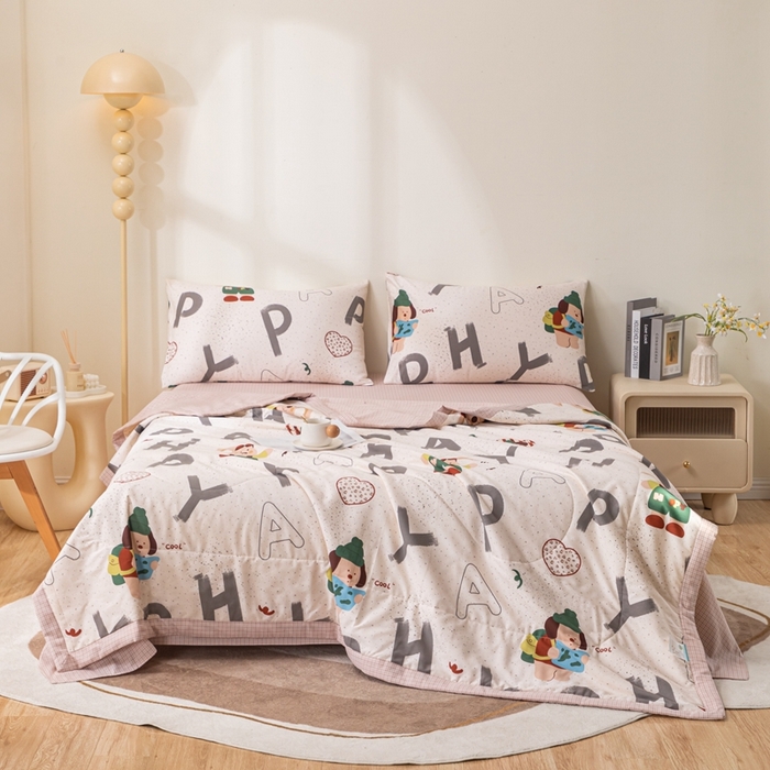 91家纺网 家纺一手货源 找家纺 鑫棉坊 【又降价啦】2025新款全棉A类印花纯棉花夏被可机洗空调被 蒙奇奇-米