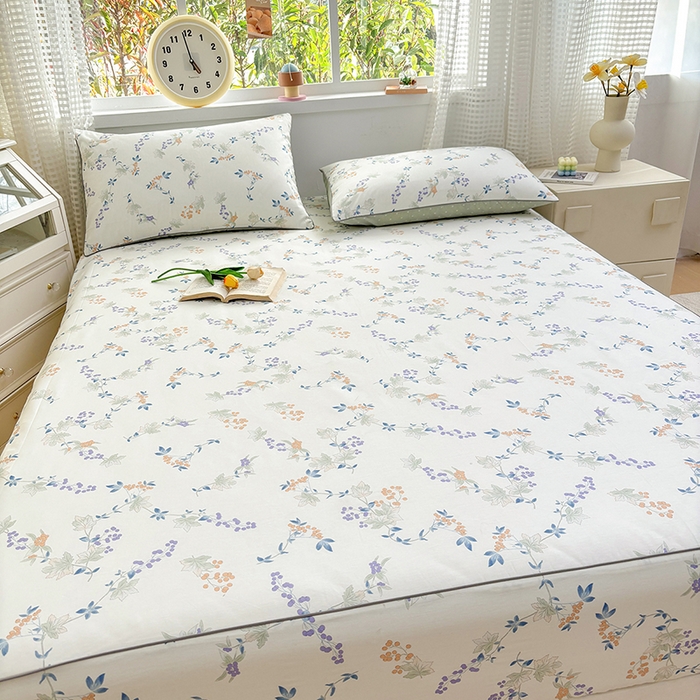 91家纺网 家纺一手货源 找家纺 元元被芯 2025新款40支13372全棉印花全棉隐藏式夹棉床笠 硕果