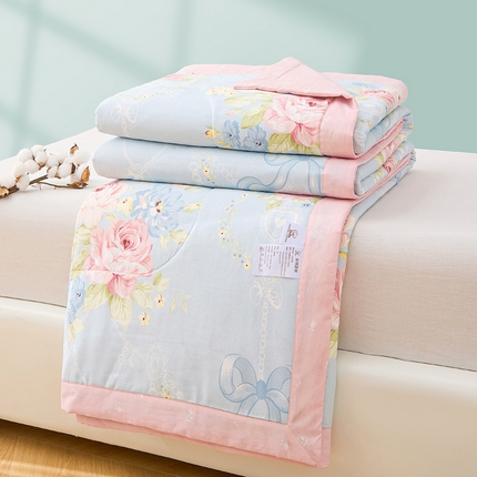 天之爱 2025新款春夏全棉纯棉印花夏被夏凉被空调被被子被芯 花涧烟雨