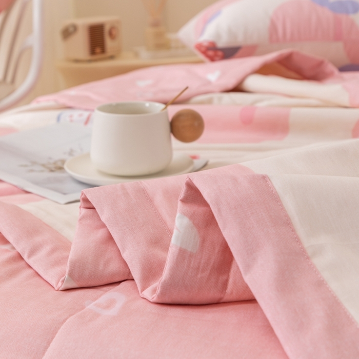 91家纺网 家纺一手货源 找家纺 鑫棉坊 2025新款A类全棉印花大豆纤维空调被大豆被 白桃公主