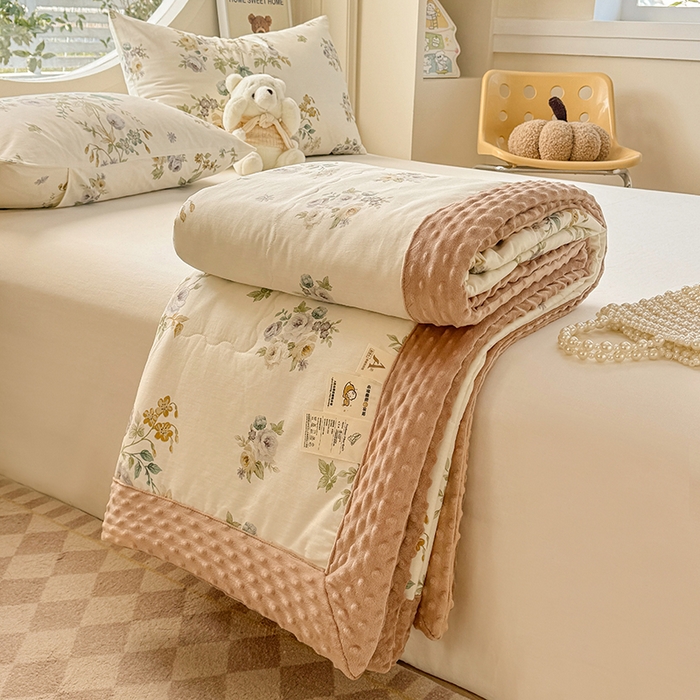 91家纺网 家纺一手货源 找家纺 梦依依 2025新款40支全棉豆豆被大豆被夏被春秋被子被芯 加微信送买家秀 香榭丽舍