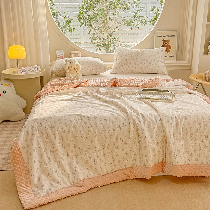 91家纺网 家纺一手货源 找家纺 梦依依 2025新款40支全棉豆豆被大豆被夏被春秋被子被芯 加微信送买家秀 梦回浅溪