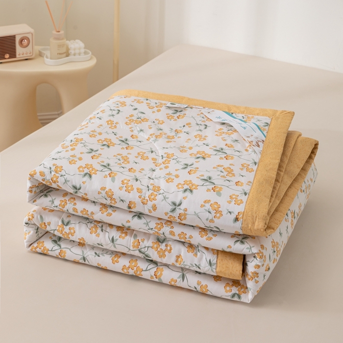 91家纺网 家纺一手货源 找家纺 鑫棉坊 2025新款A类全棉印花大豆纤维空调被大豆被 春风拂面