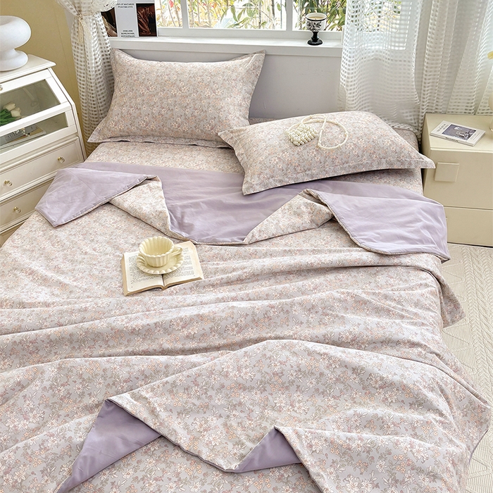 91家纺网 家纺一手货源 找家纺 元元被芯 2025新款40支13372全棉印花夏被四件套 茉莉