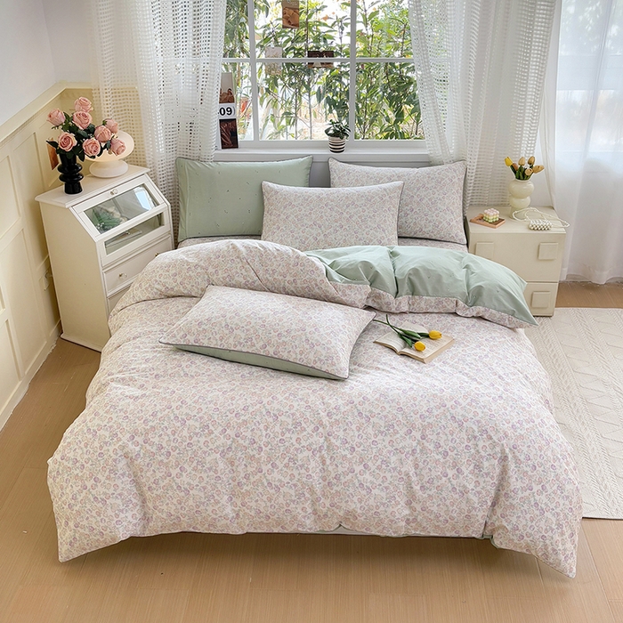 91家纺网 家纺一手货源 找家纺 元元被芯 2025新款40支13372全棉印花全棉隐藏式夹棉被套 悠然