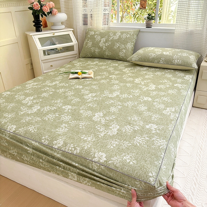 91家纺网 家纺一手货源 找家纺 元元被芯 2025新款40支13372全棉印花全棉隐藏式夹棉床笠 颂雅