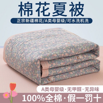 91家纺网 家纺一手货源 找家纺 （总）鑫棉坊 【又降价啦】2025新款全棉A类印花纯棉花夏被可机洗空调被