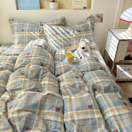 91家纺网 家纺一手货源 找家纺 （总）百寐2025新款全棉13372床笠被套单品枕套三四件套学生组合加大单件-单被套