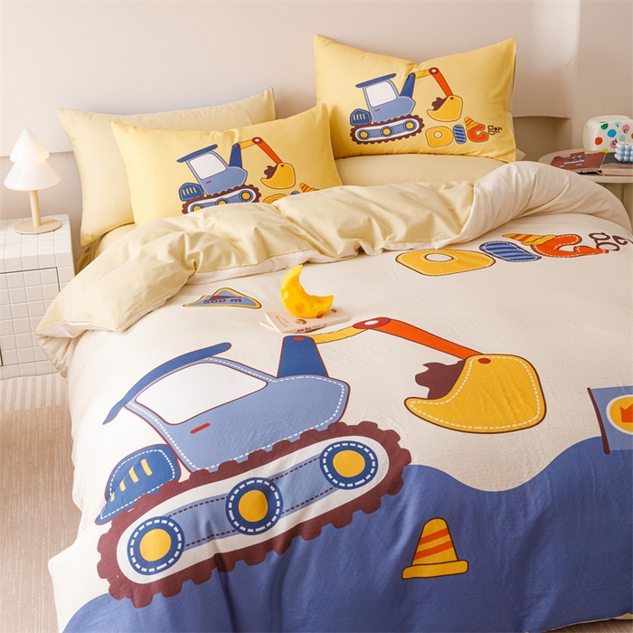 91家纺网 家纺一手货源 找家纺 馨语家居 2025新款全棉双层纱四件套 积木世界