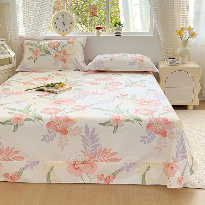 91家纺网 家纺一手货源 找家纺 元元被芯 2025新款40支13372全棉印花全棉床单 半夏