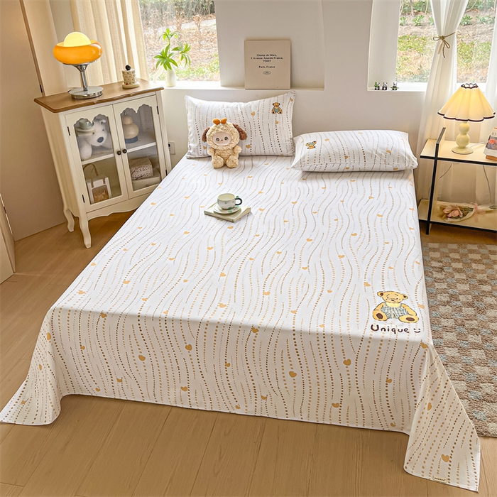 91家纺网 家纺一手货源 找家纺 笙意家纺2025新款全棉老粗布单品单床单 流心岁月-咖