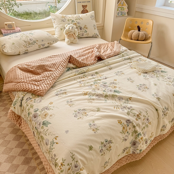 91家纺网 家纺一手货源 找家纺 梦依依 2025新款40支全棉豆豆被大豆被夏被春秋被子被芯 加微信送买家秀 香榭丽舍