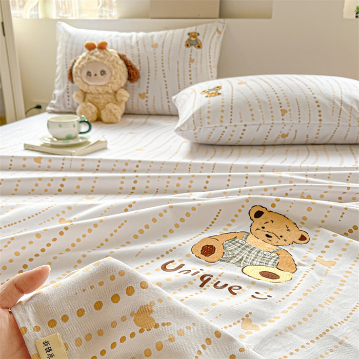 91家纺网 家纺一手货源 找家纺 笙意家纺2025新款全棉老粗布单品单床单 流心岁月-咖