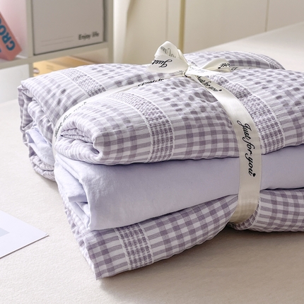 91家纺网 家纺一手货源 找家纺 （总）老K (原美阁） 2025新款亲肤舒适有氧针织棉亲肤四件套-叠拍图