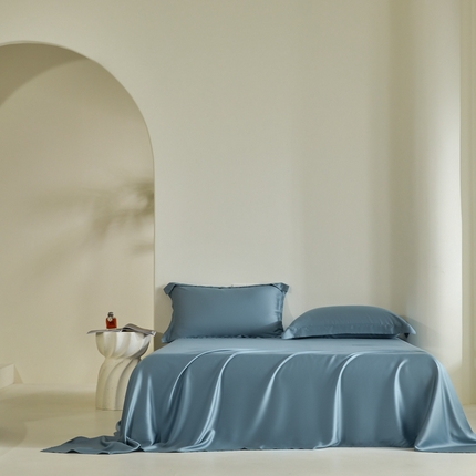 2025新款60S100支兰精天丝单品-单床单 天丝海茵蓝