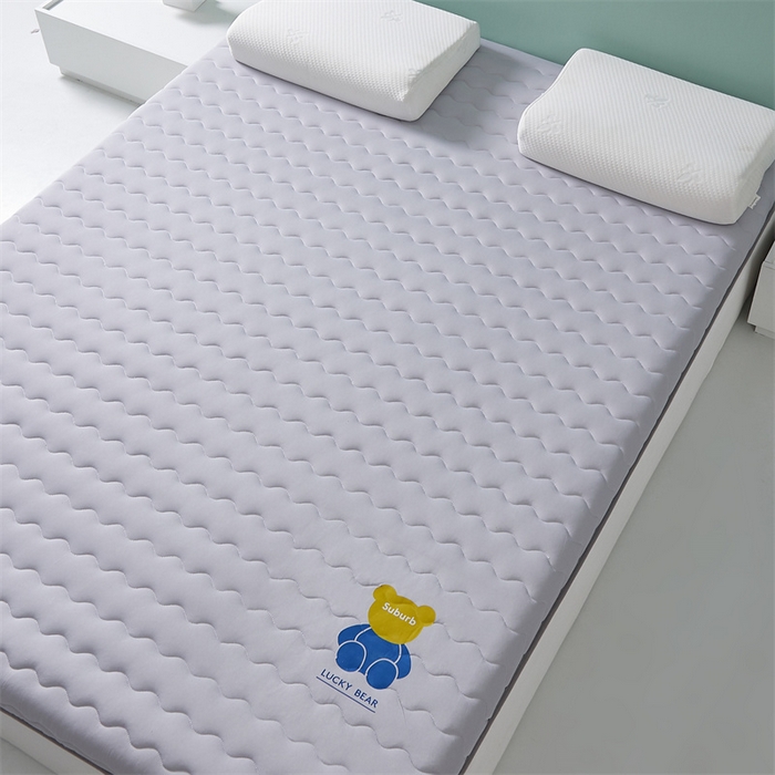 91家纺网 家纺一手货源 找家纺 2025新款A类牛奶丝大豆纤维床垫-小熊 小熊-灰色（厚度6cm）