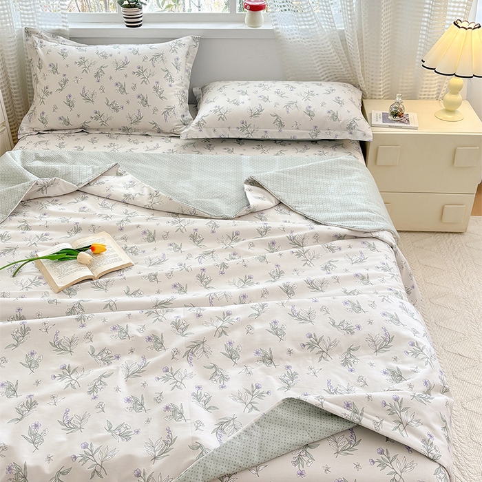 91家纺网 家纺一手货源 找家纺 2025新款40支13372全棉印花夏被 宁静