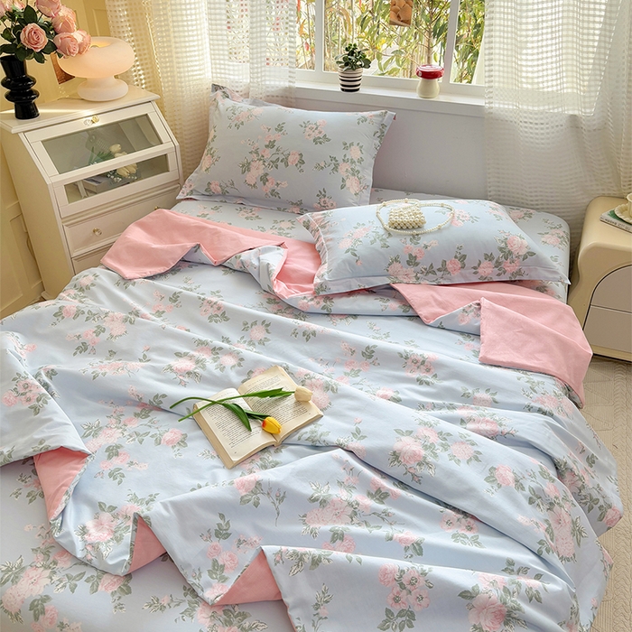 91家纺网 家纺一手货源 找家纺 2025新款40支13372全棉印花夏被 初妤