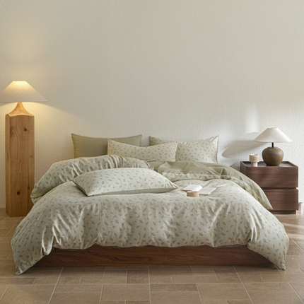 91家纺网 家纺一手货源 找家纺 （总）618家纺 2025新款全棉色织提花四件套小花系列