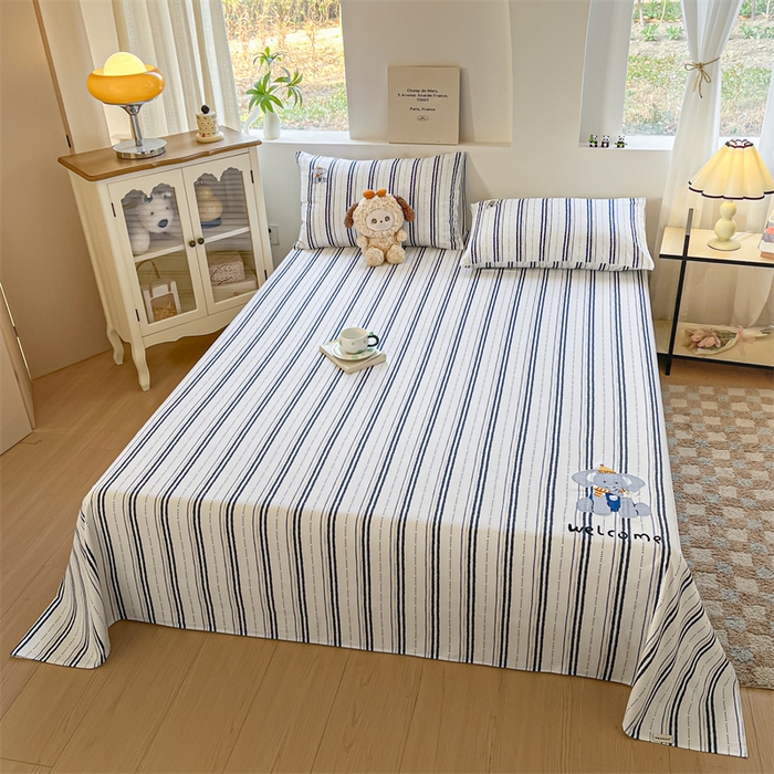 91家纺网 家纺一手货源 找家纺 笙意家纺2025新款全棉老粗布单品单床单 胡里奥-兰