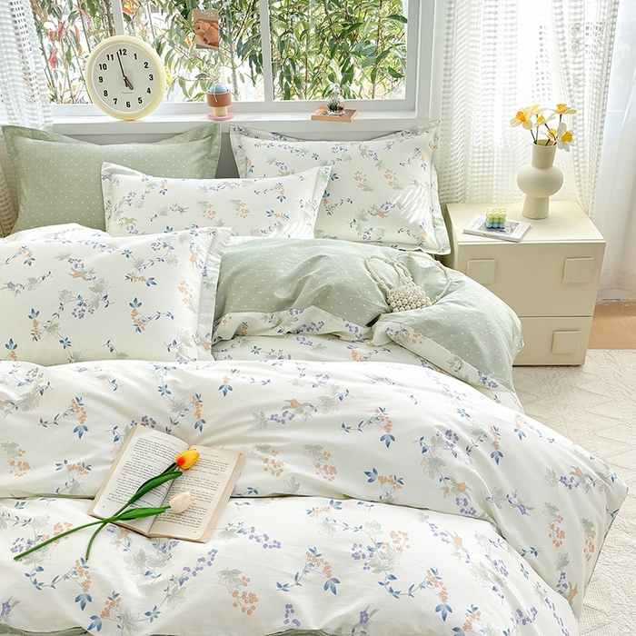 91家纺网 家纺一手货源 找家纺 元元被芯 2025新款40支13372全棉印花全棉四件套 硕果