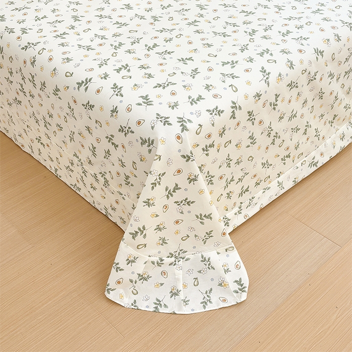 91家纺网 家纺一手货源 找家纺 元元被芯 2025新款40支13372全棉印花全棉床单 绿意