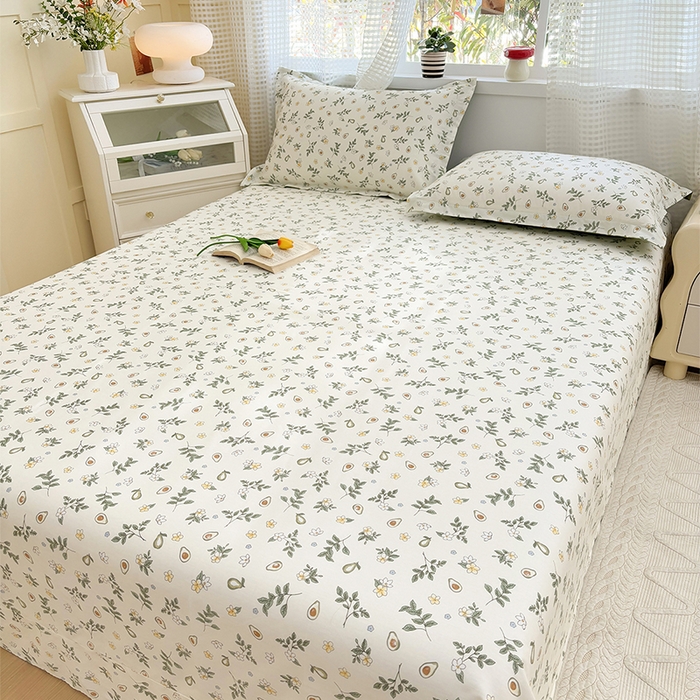 91家纺网 家纺一手货源 找家纺 元元被芯 2025新款40支13372全棉印花全棉床单 绿意