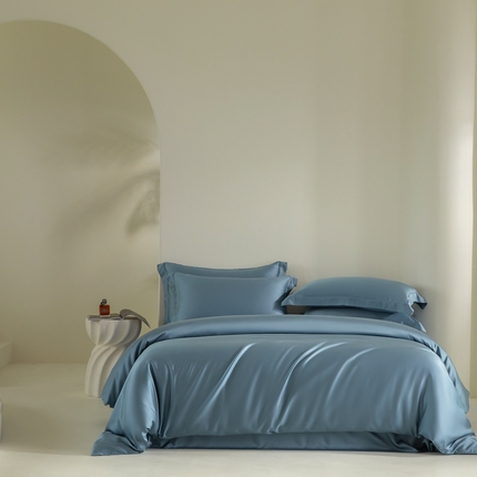 618家纺 2025新款60S100支兰精天丝单品-单被套 天丝海茵蓝