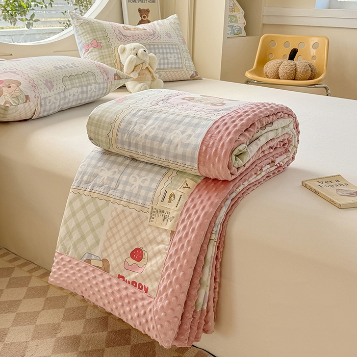 91家纺网 家纺一手货源 找家纺 梦依依 2025新款40支全棉豆豆被大豆被夏被春秋被子被芯 加微信送买家秀 趴趴乐园