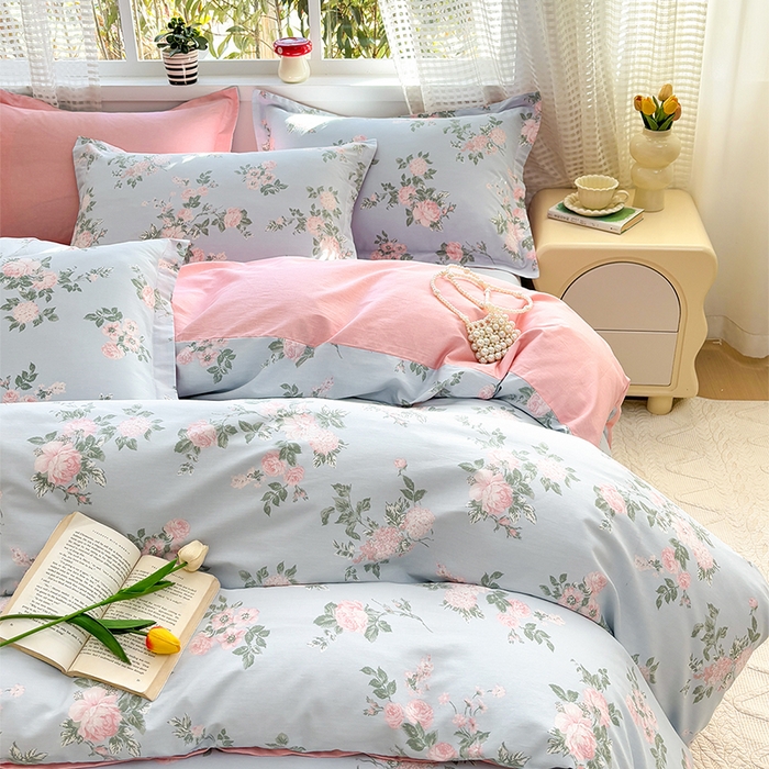 91家纺网 家纺一手货源 找家纺 元元被芯 2025新款40支13372全棉印花全棉四件套 初妤