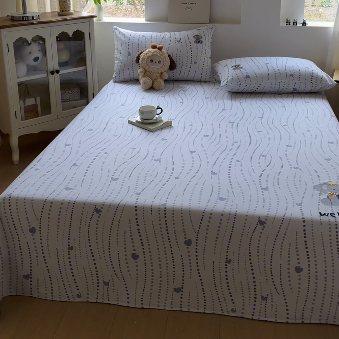 91家纺网 家纺一手货源 找家纺 笙意家纺2025新款全棉老粗布单品单床单 流心岁月-灰