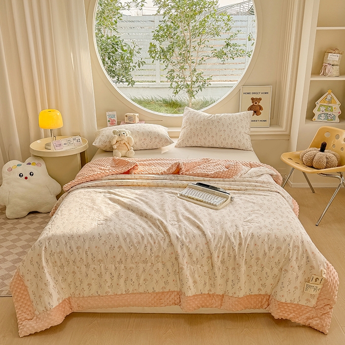 91家纺网 家纺一手货源 找家纺 梦依依 2025新款40支全棉豆豆被大豆被夏被春秋被子被芯 加微信送买家秀 梦回浅溪