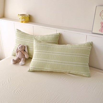 91家纺网 家纺一手货源 找家纺 （总）老K (原美阁） 2025新款亲肤舒适针织棉泡泡纱简单款单枕套