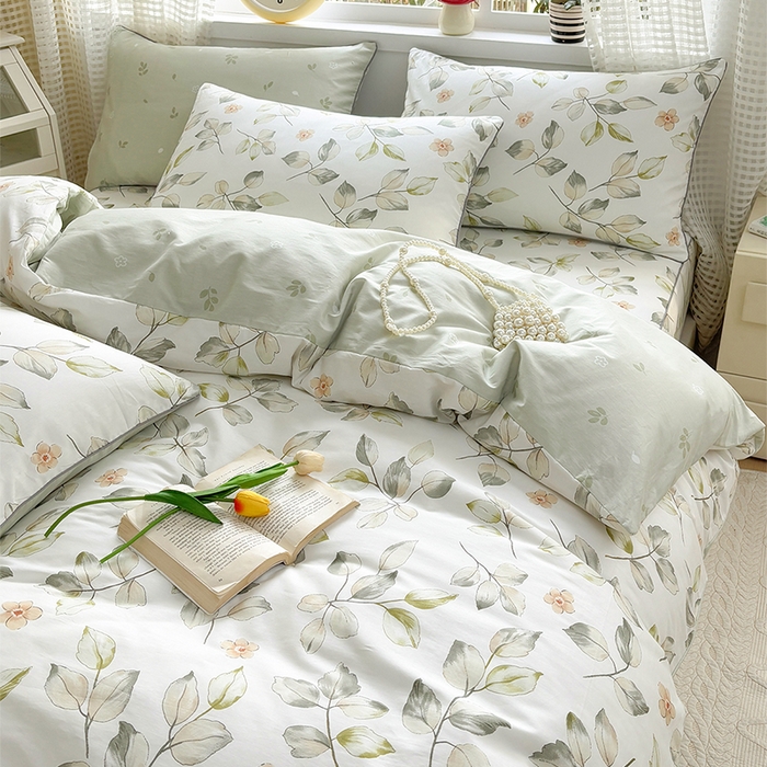 91家纺网 家纺一手货源 找家纺 元元被芯 2025新款40支13372全棉印花全棉隐藏式夹棉被套 春溪