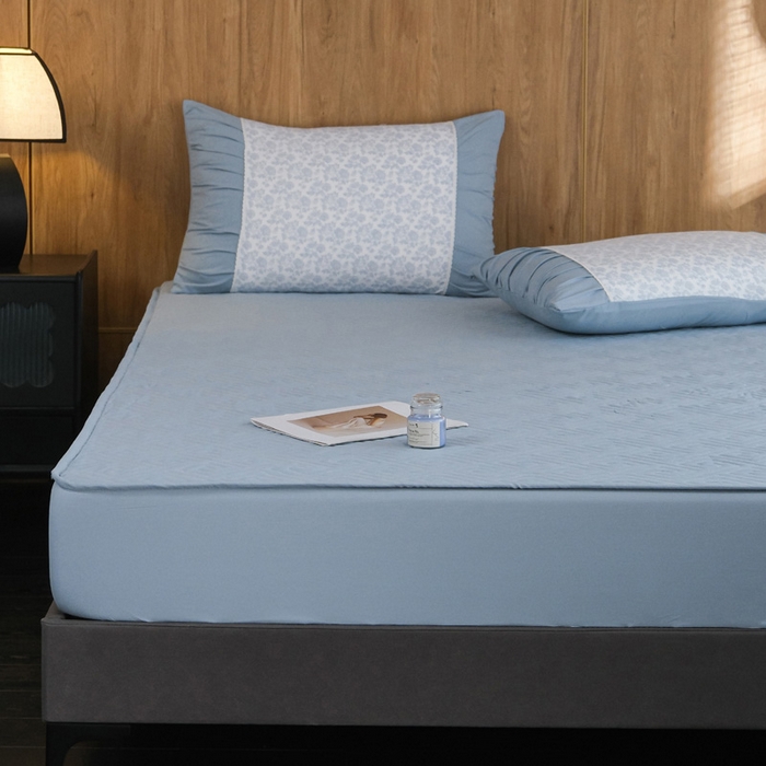 91家纺网 家纺一手货源 找家纺 布可家纺 2025新款A类法式清新褶皱印花四件套 玫瑰予你