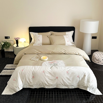 典曼家纺 2025新款A类拼接刺绣四件套-帕兰朵 帕兰朵-绿