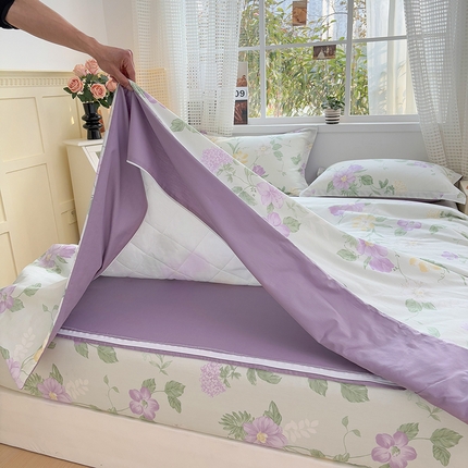 91家纺网 家纺一手货源 找家纺 （总）元元被芯 2025新款40支13372全棉印花全棉隐藏式夹棉被套