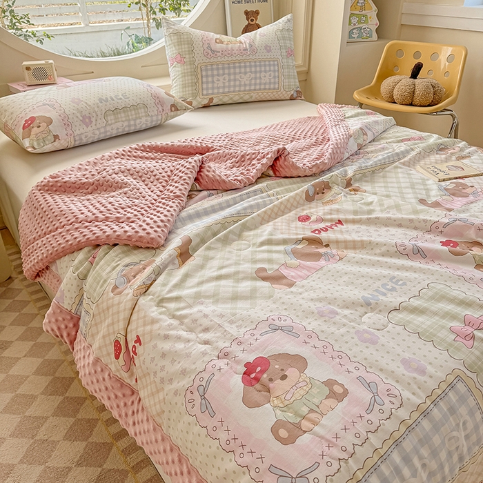 91家纺网 家纺一手货源 找家纺 梦依依 2025新款40支全棉豆豆被大豆被夏被春秋被子被芯 加微信送买家秀 趴趴乐园