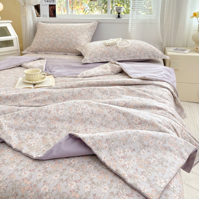 91家纺网 家纺一手货源 找家纺 元元被芯 2025新款40支13372全棉印花夏被四件套 茉莉