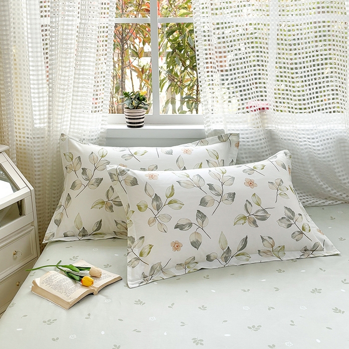 91家纺网 家纺一手货源 找家纺 元元被芯 2025新款40支13372全棉印花全棉枕套 春溪