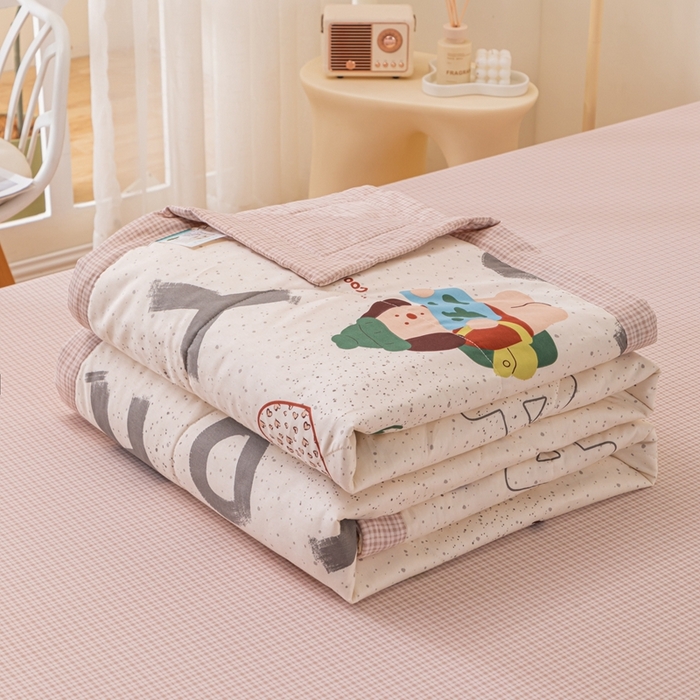 91家纺网 家纺一手货源 找家纺 鑫棉坊 2025新款A类全棉印花大豆纤维空调被大豆被 蒙奇奇-米