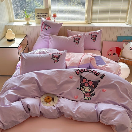 金爱家 2025新款全棉毛巾绣四件套 毛巾绣-萌萌库洛米